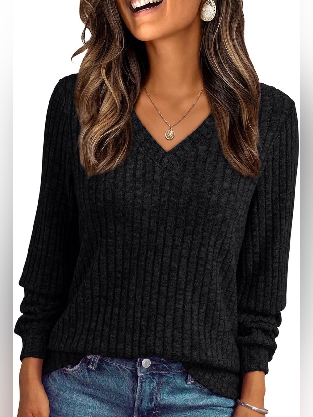Lightweight Sweater Dressy Casual Blouse-SIZE 3XL
